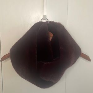 Maroon Faux Fur Infinity Scarf